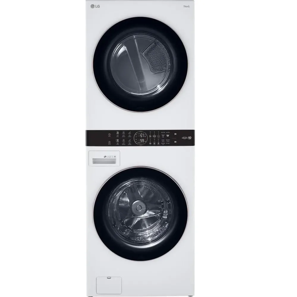 WKE100HWA - LAVEUSE SÉCHEUSE SUPERPOSÉES - LG - Laveuse/sécheuse superposées - Électrique - Blanc - Boîte Ouverte
