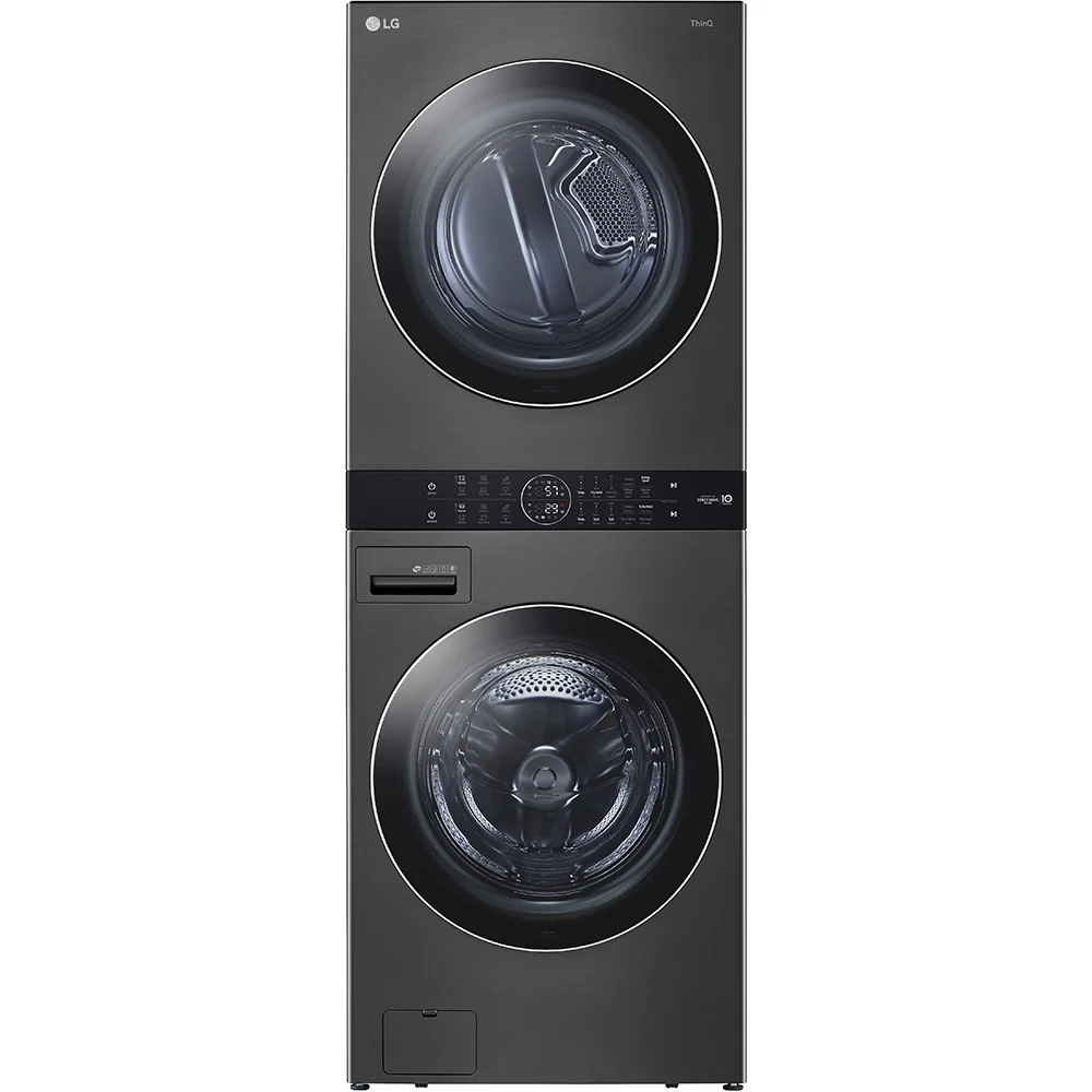 WKEX200HBA - LAVEUSE SÉCHEUSE SUPERPOSÉES - LG - Laveuse/sécheuse superposées - Électrique - Acier inoxydable Noir - Boîte...
