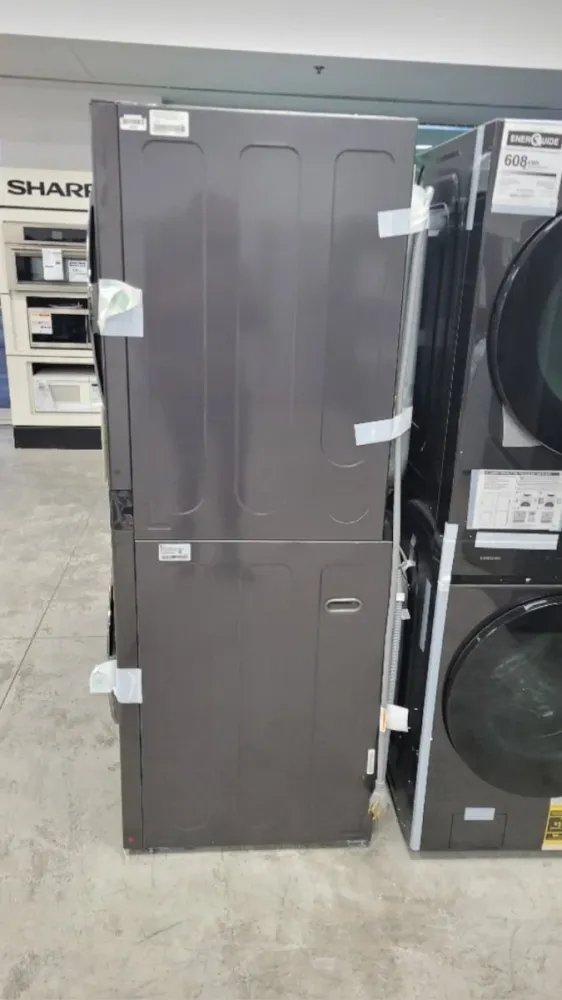 WKEX300HBA - LAVEUSE SÉCHEUSE SUPERPOSÉES - LG - Laveuse/Sécheuse Superposées - Électrique - Acier inoxydable noir - Boîte...
