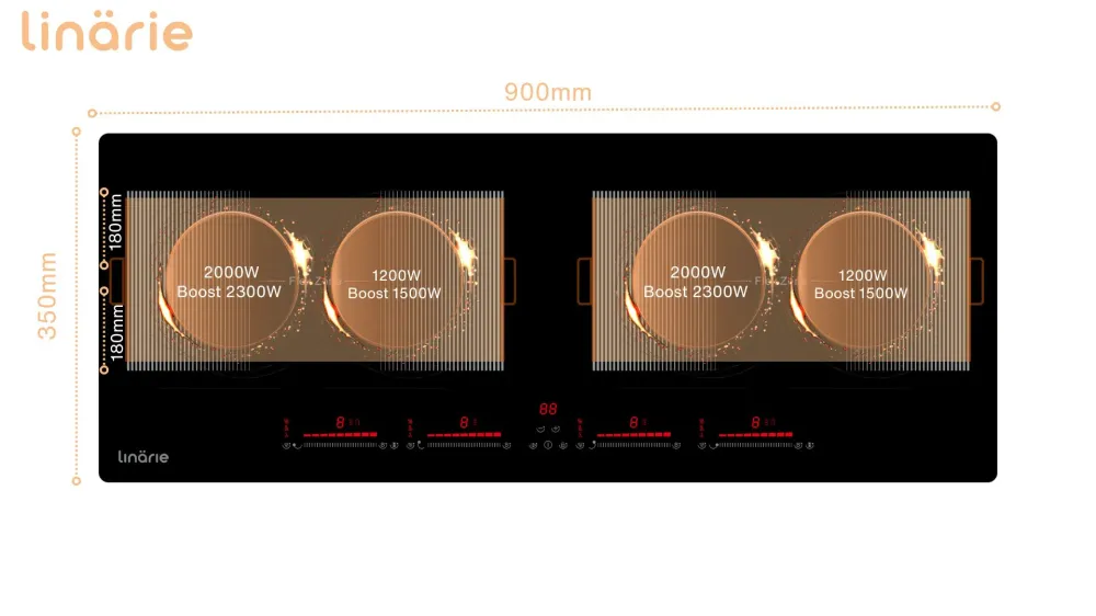LINARIE | PLAQUE DE CUISSON À INDUCTION ENCASTRABLE RIGNY LIN39I2F 4 ZONES AVEC 2 FLEXZONES