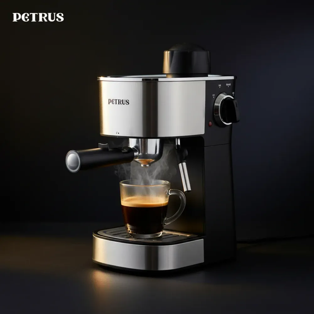 Machine à Café Espresso Petrus - Mousseur à Lait Automatique - Inox - 20 Bar