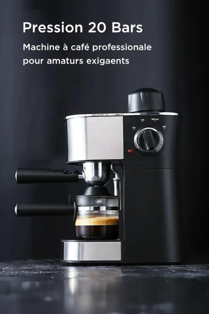 Machine à Café Espresso Petrus - Mousseur à Lait Automatique - Inox - 20 Bar