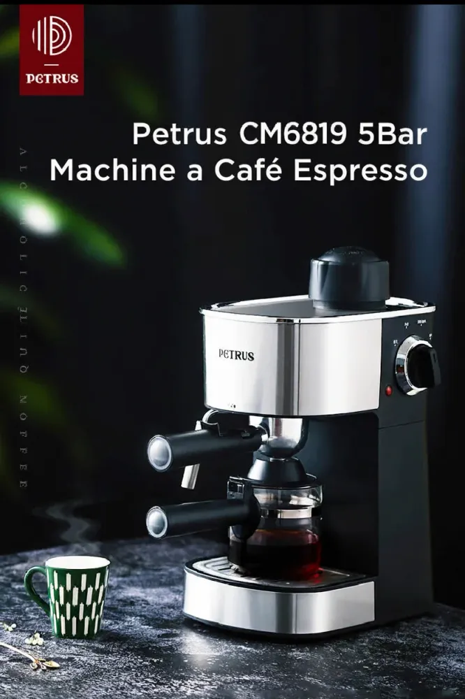 Machine à Café Espresso Petrus - Mousseur à Lait Automatique - Inox - 20 Bar