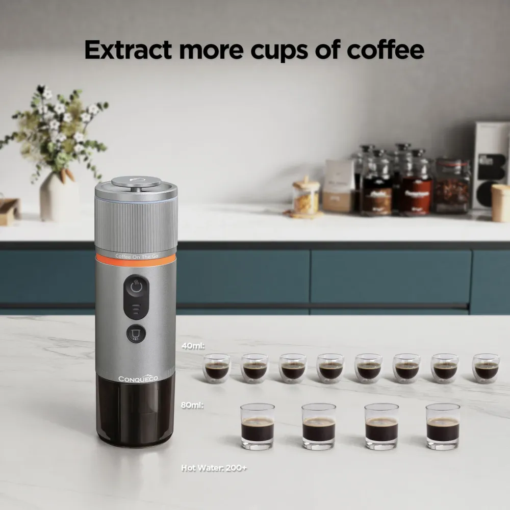 Machine à expresso portable Argent - Cafetière de voyage 12V