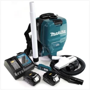 Aspirateur dorsal à batterie Makita DVC 260 36V (2x 18V) sans balais avec 2x batterie BL1850 B 5,0 Ah et chargeur DC18RC