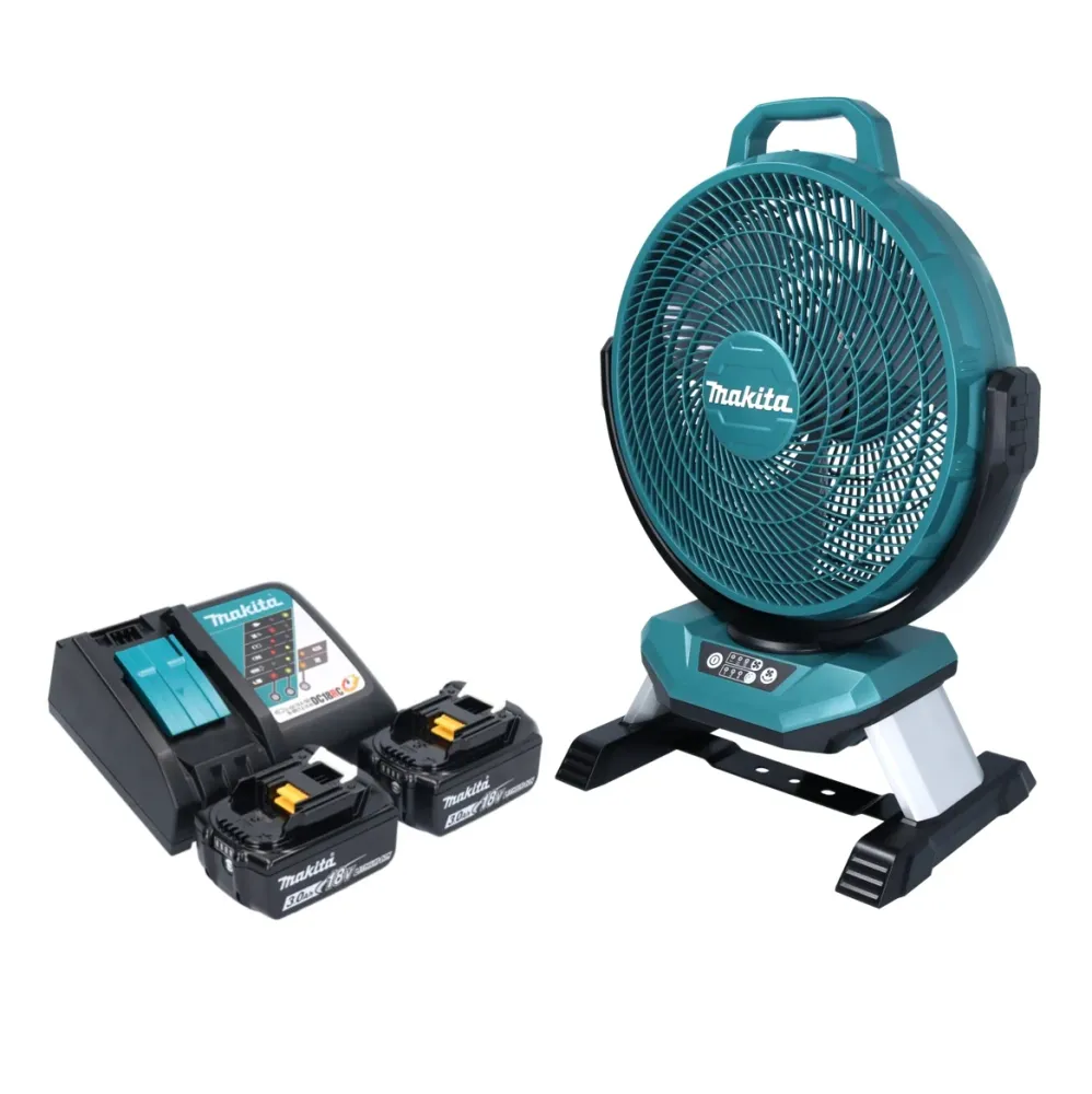 Makita DCF 301 RF Ventilateur sans fil 18 V 33 cm + 2x batterie 3,0 Ah + chargeur