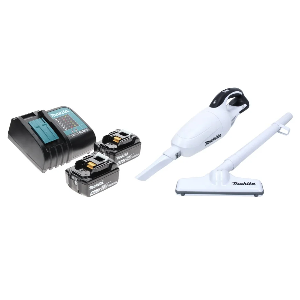 Makita DCL 181 FRM W aspirateur sans fil 18 V blanc + 2x batterie 4,0 Ah + chargeur gert