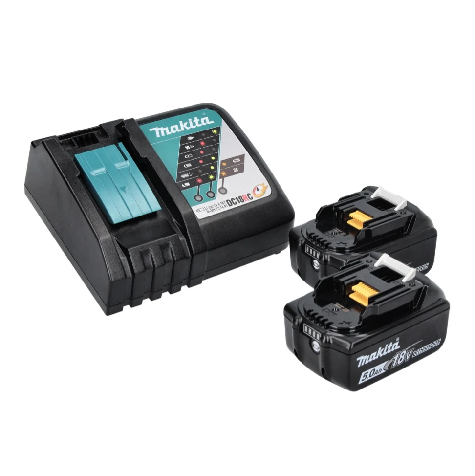 Makita DCL 182 RT B Aspirateur sans fil - 18 V - noir + 2x Batteries 5,0 Ah + Chargeur