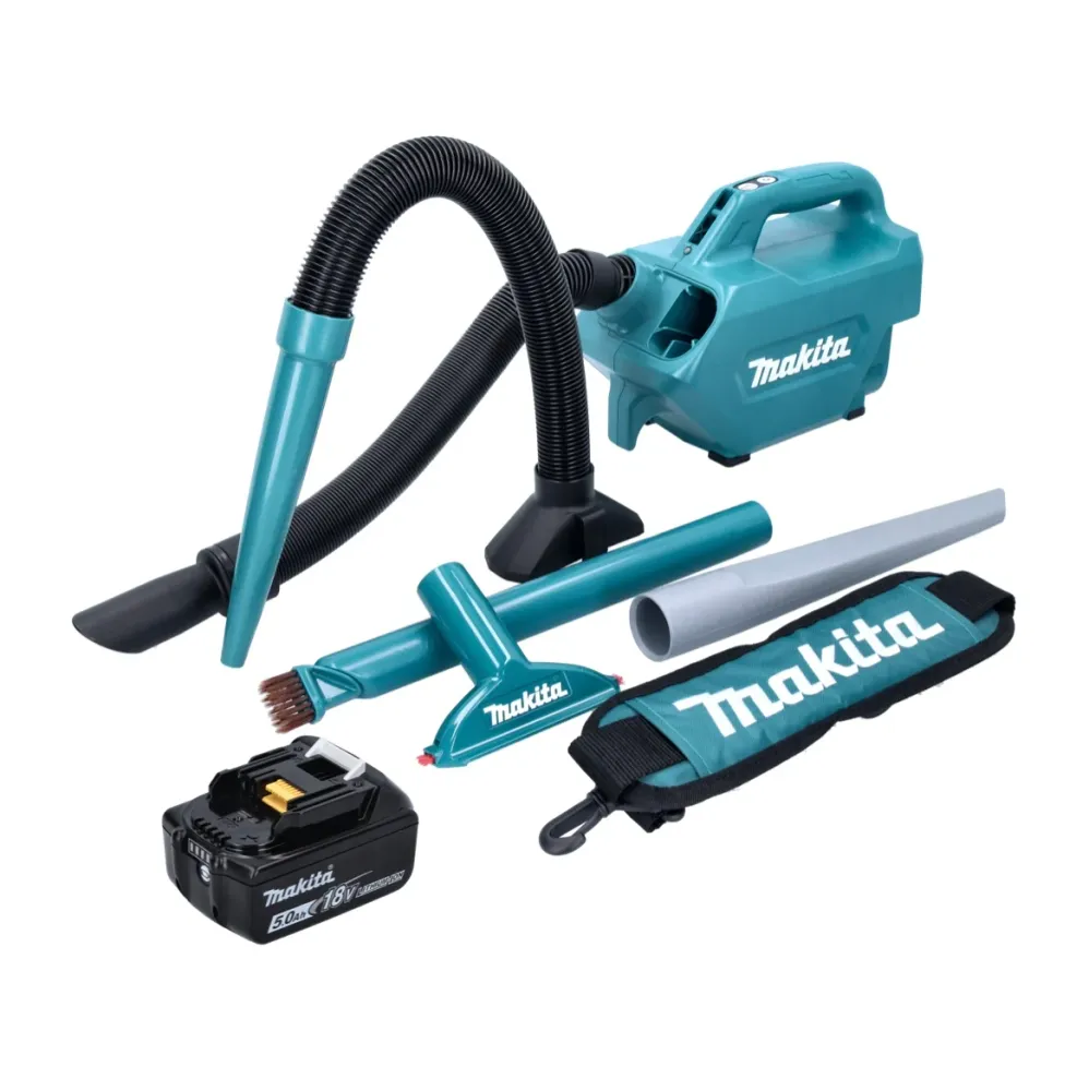 Makita DCL 184 T1 Aspirateur sans fil 18 V - 54 mbar - 0,5 l + 1x Batterie 5,0 Ah - sans chargeur