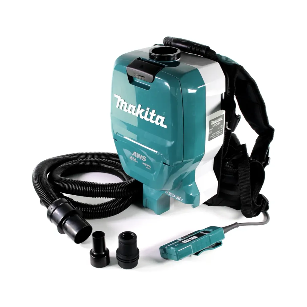 Makita DVC 265 RMXU Aspirateur dorsal sans fil 36 V (2x 18 V) brushless + 2x Batteries 4.0 Ah + Chargeur