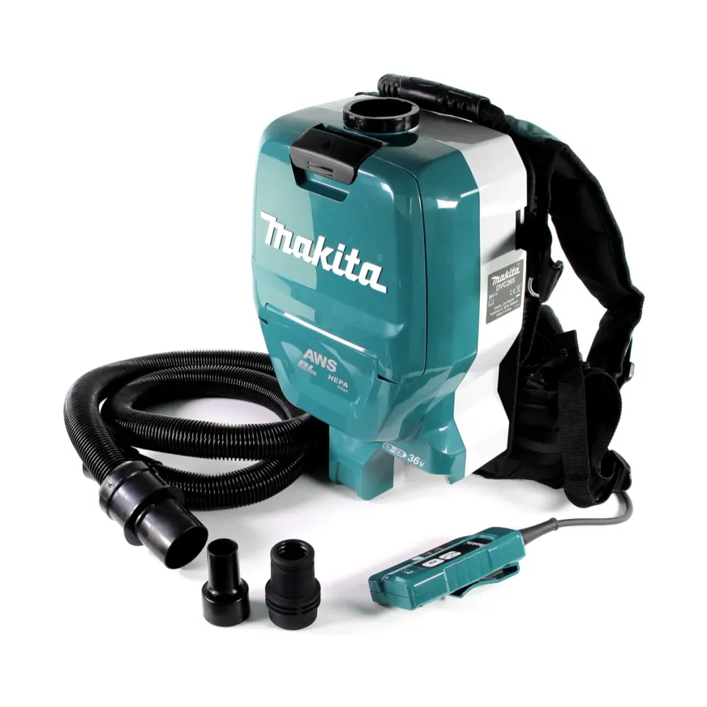 Makita DVC 265 SFXU Aspirateur dorsal sans fil 36 V (2x 18 V) brushless + 2x Batteries 3,0 Ah + Chargeur