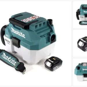 Makita DVC 750 LM1X3 Aspirateur à eau et à poussière sans fil 18 V portable + 1x batterie 4,0 Ah - sans accessoires, sans...