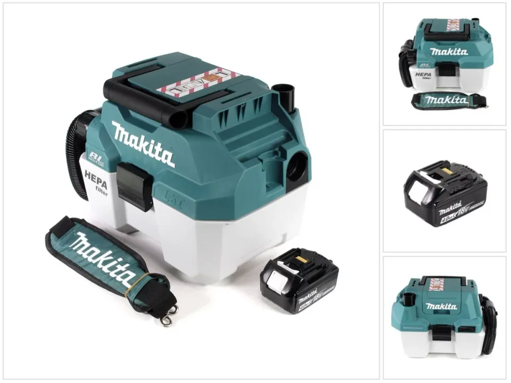 Makita DVC 750 LM1X3 Aspirateur à eau et à poussière sans fil 18 V portable + 1x batterie 4,0 Ah - sans accessoires, sans...
