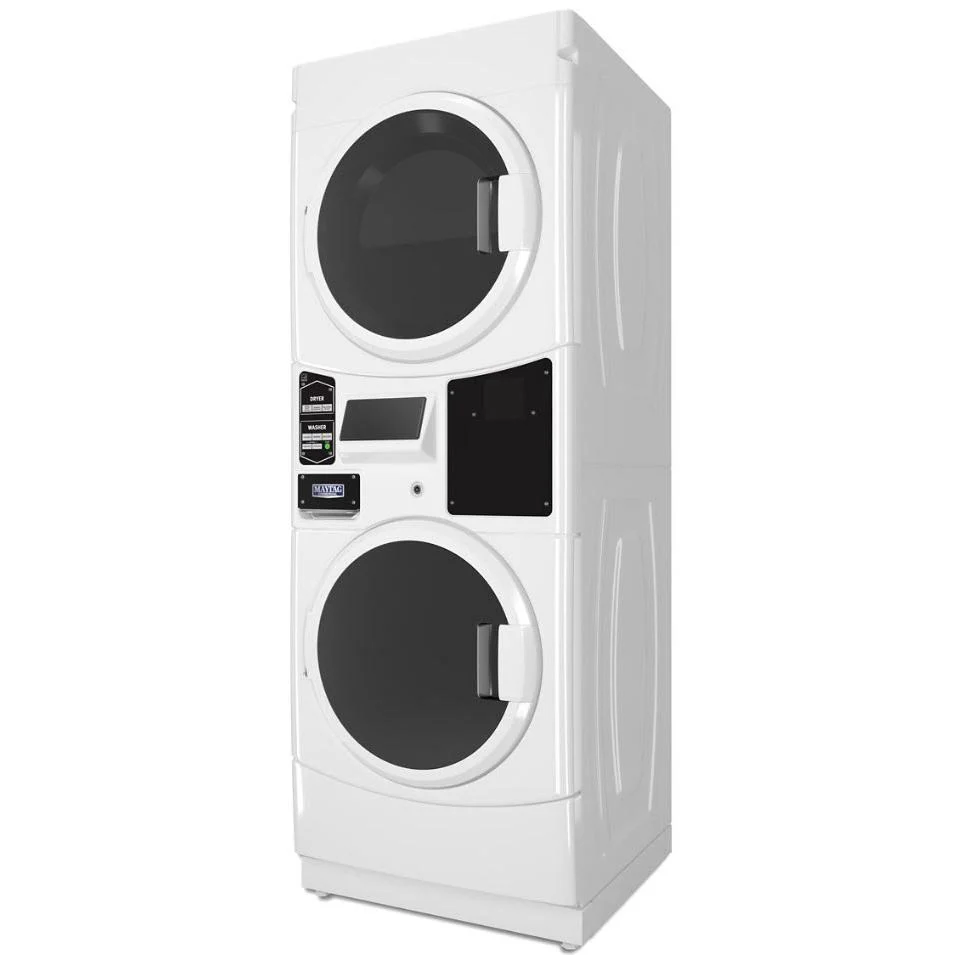 Maytag Commercial Laundry Appareil de buanderie commercial sécheuses et laveuse superposées électrique avec technologie Tu...