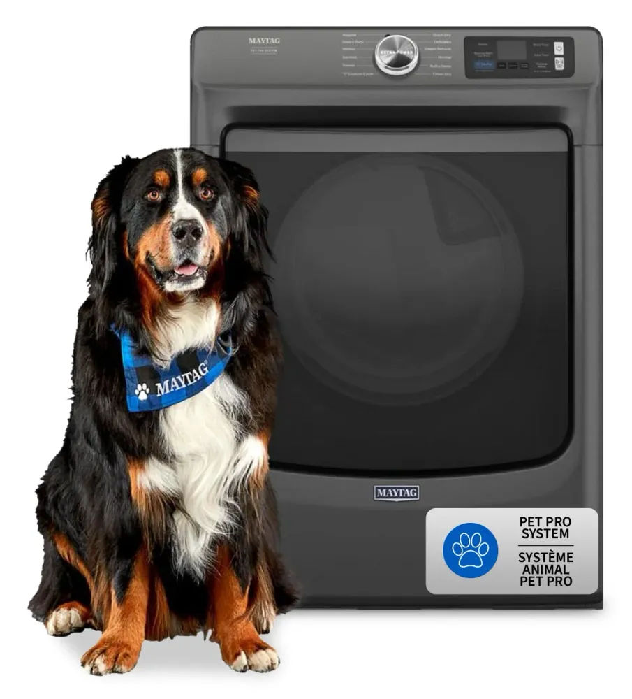 Maytag 7.4 Cu. Ft. Pet Pro Smart Electric Dryer - Volcano Black - YMED7020RU | Sécheuse électrique intelligente Pet Pro de...