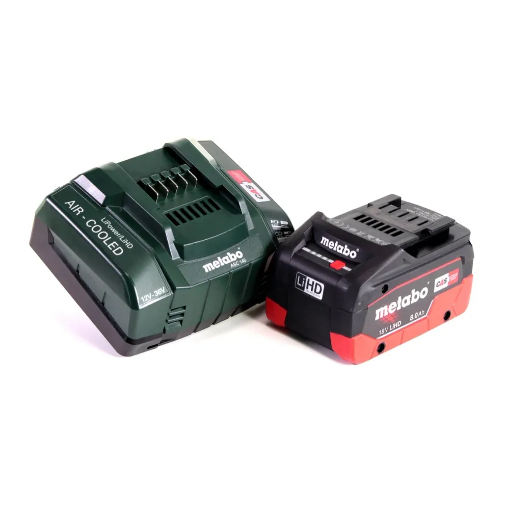 Metabo AS 18 L PC Aspirateur sans fil 18V 7.5L (602021850) + 1x Batterie 8.0Ah + Chargeur