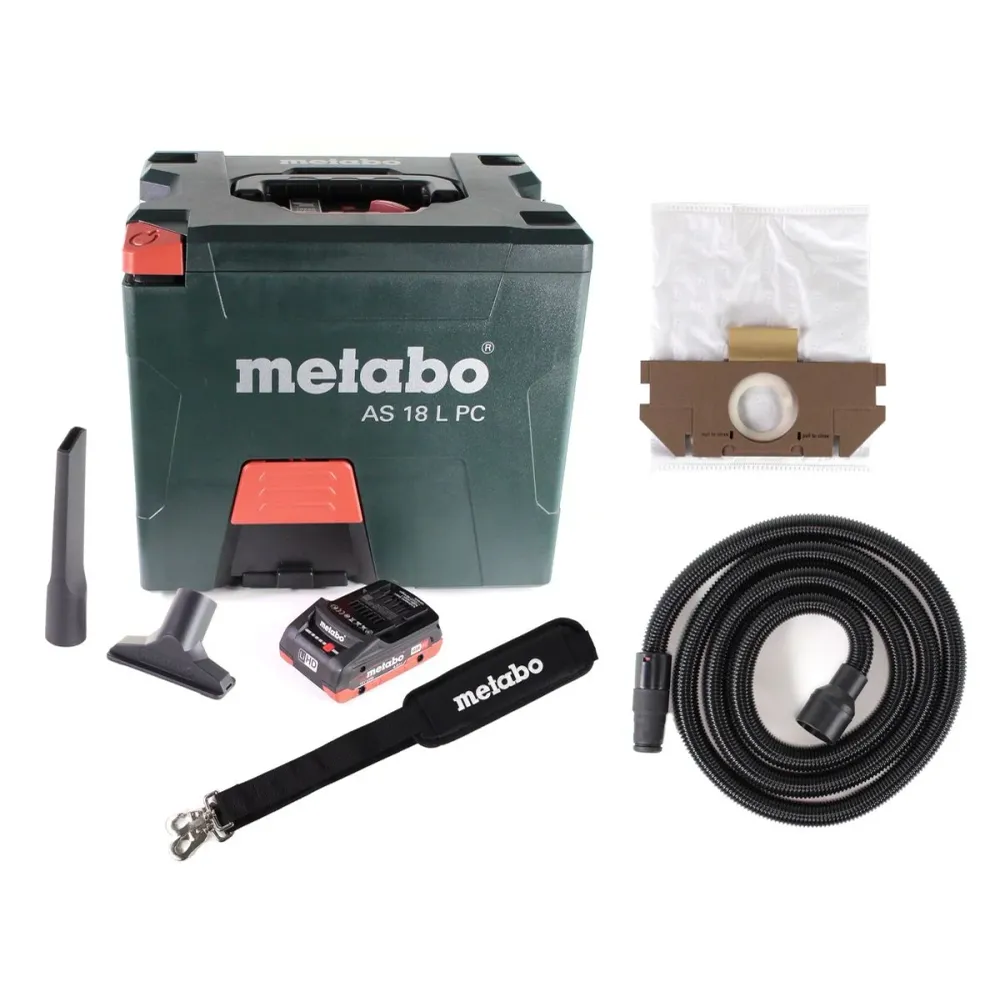 Metabo AS 18 L PC Aspirateur sans fil 18V - 7,5L + 1x Batterie LiHD 4,0Ah - sans chargeur (602021850)