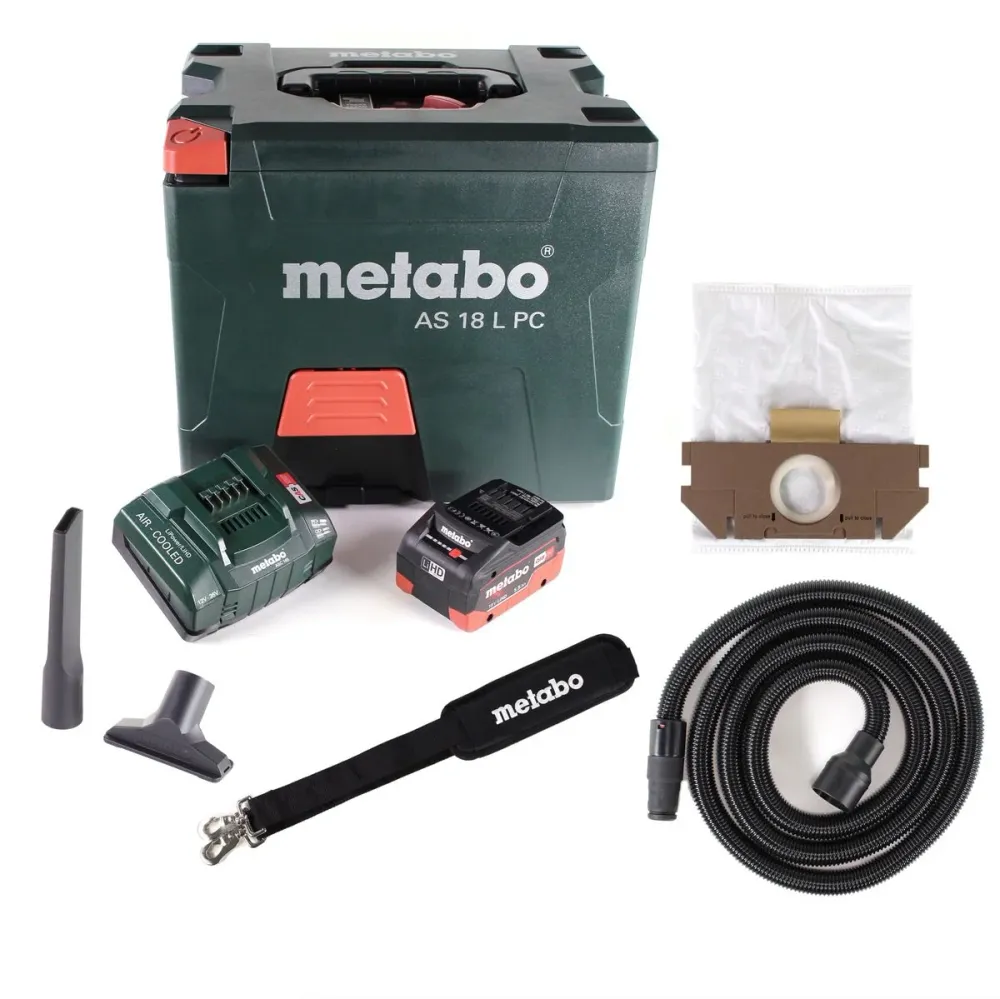 Metabo AS 18 L PC Aspirateur Sans Fil 7,5L 18V + 1x Batterie LIHD 5,5Ah + Chargeur (602021850)