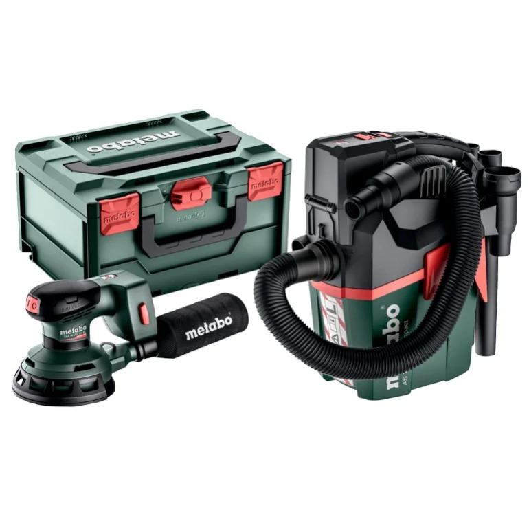 Metabo Set SXA 18 LTX 125 BL Ponceuse excentrique sans fil 18 V 125 mm + AS 18 L PC Aspirateur compact ( 691199000 ) - san...