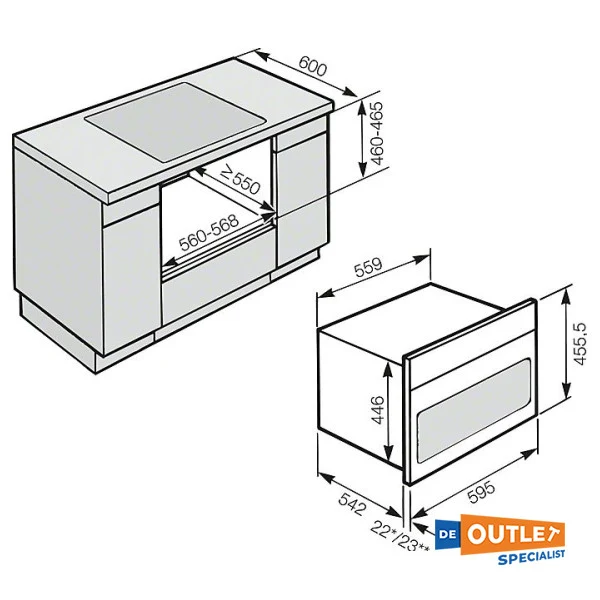 MICLE MICROWAVE combi Miele H6200BM | Grill - H 6200 BM / Remarque: 110V