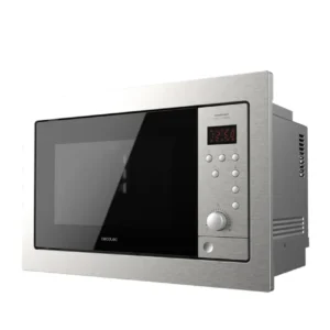 Microondes encastrable 900 W 8 fonctions avec grill design moderne acier noir Cecotec