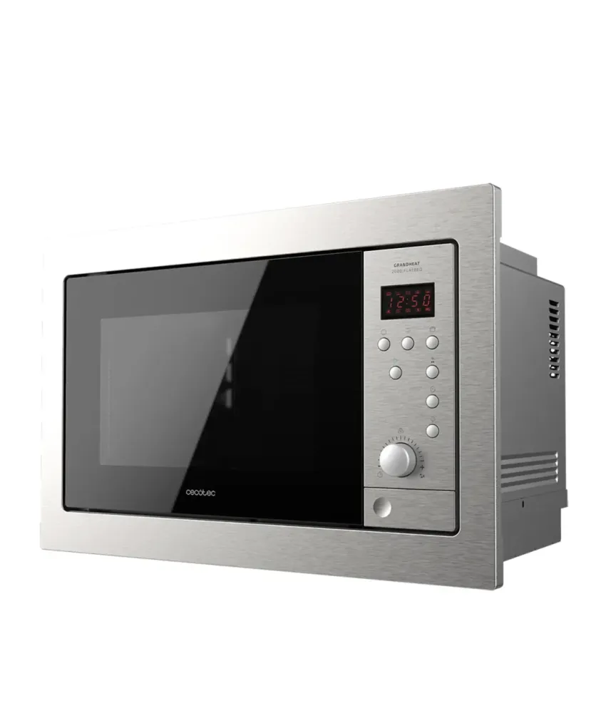 Microondes encastrable 900 W 8 fonctions avec grill design moderne acier noir Cecotec