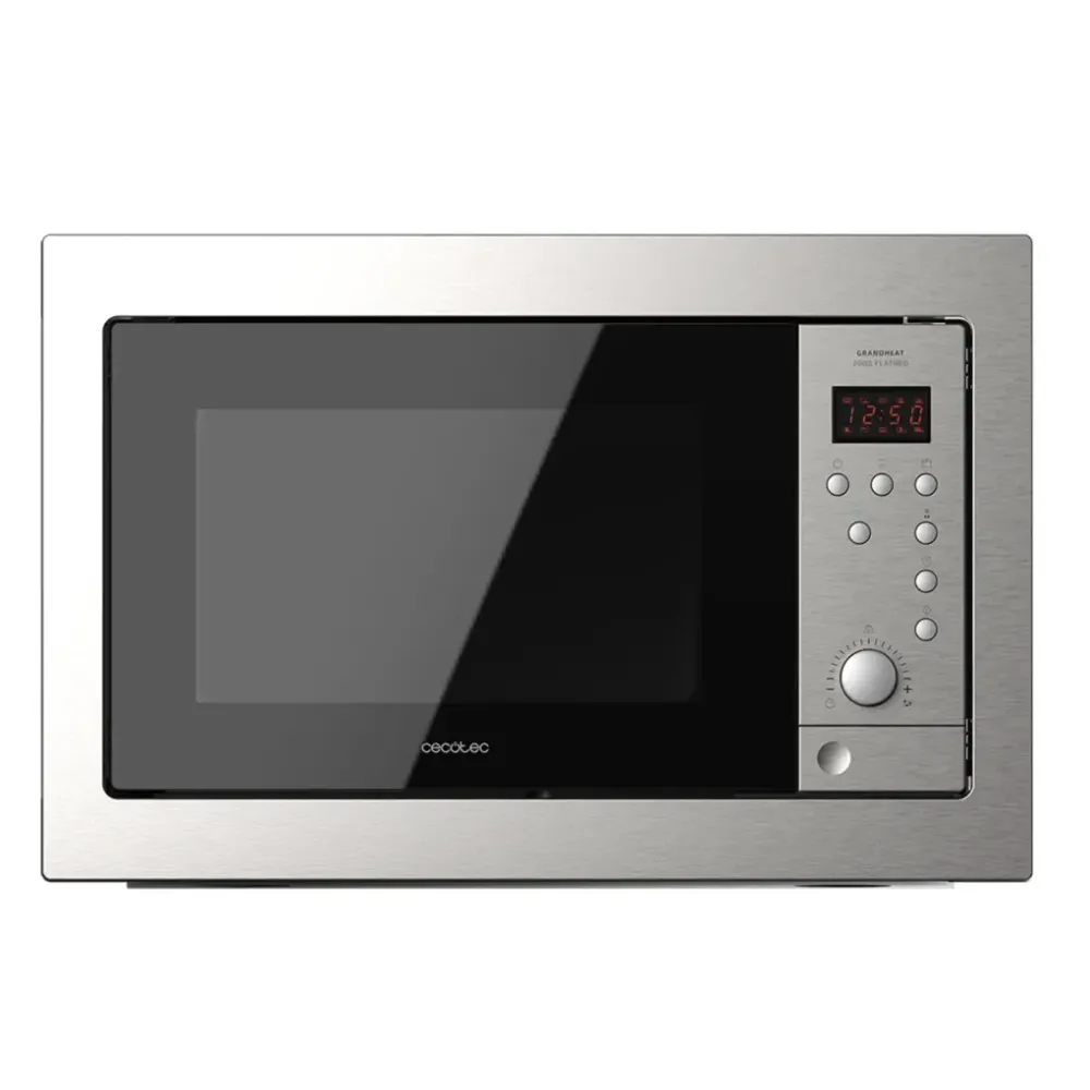 Microondes encastrable 900 W 8 fonctions avec grill design moderne acier noir Cecotec