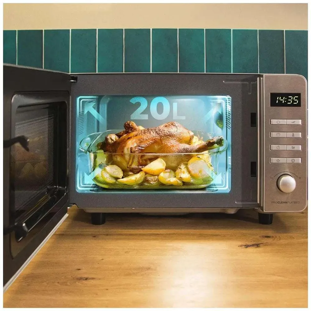 Microondes Flatbed Inox 20L Cecotec, puissance élégance et fonctionnalité pour votre cuisine