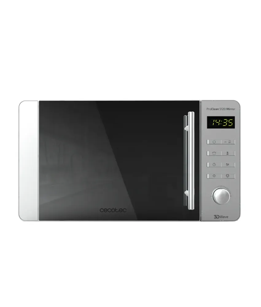 Microondes inox 20 L avec grill 8 programmes technologie 3DWave Cecotec