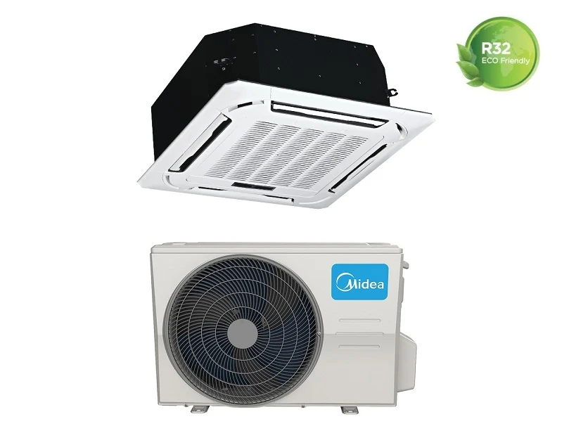 Midea Inverter Climatiseur Cassette 4 voies Super Slim 90x90 36000 Btu Mcd1-36hrfn8 ++ Wi-Fi Grille en option incluse Trip...