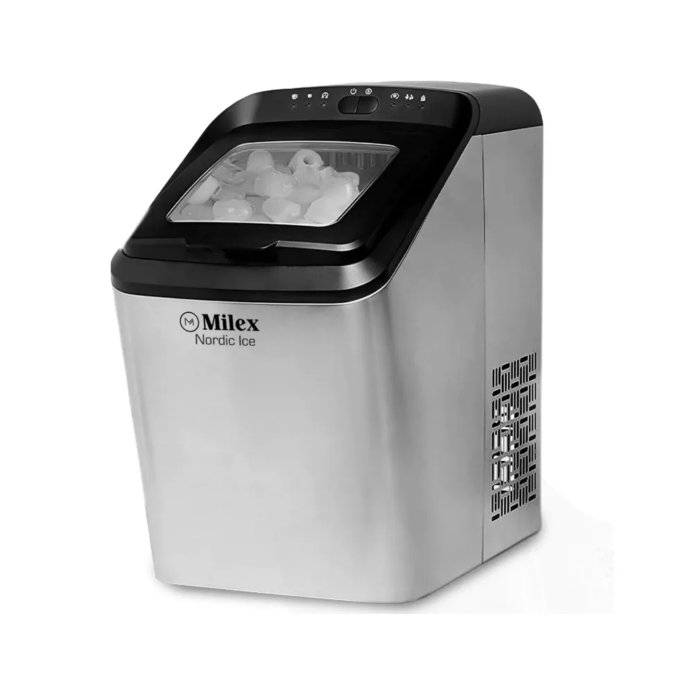Milex Nordic 15kg Ice Maker Effet argent