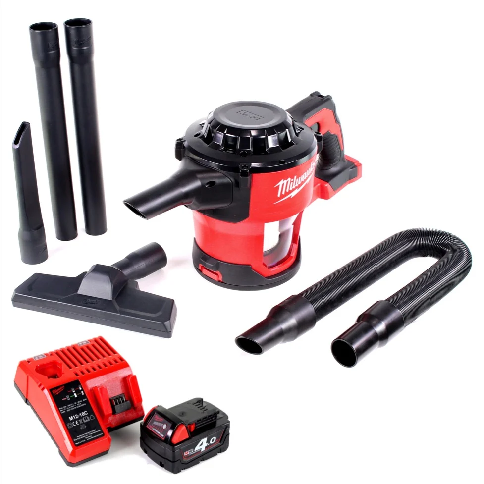 Milwaukee M18 CV 401C Aspirateur sans fil 18V + 1x Batterie 4.0 Ah + Chargeur