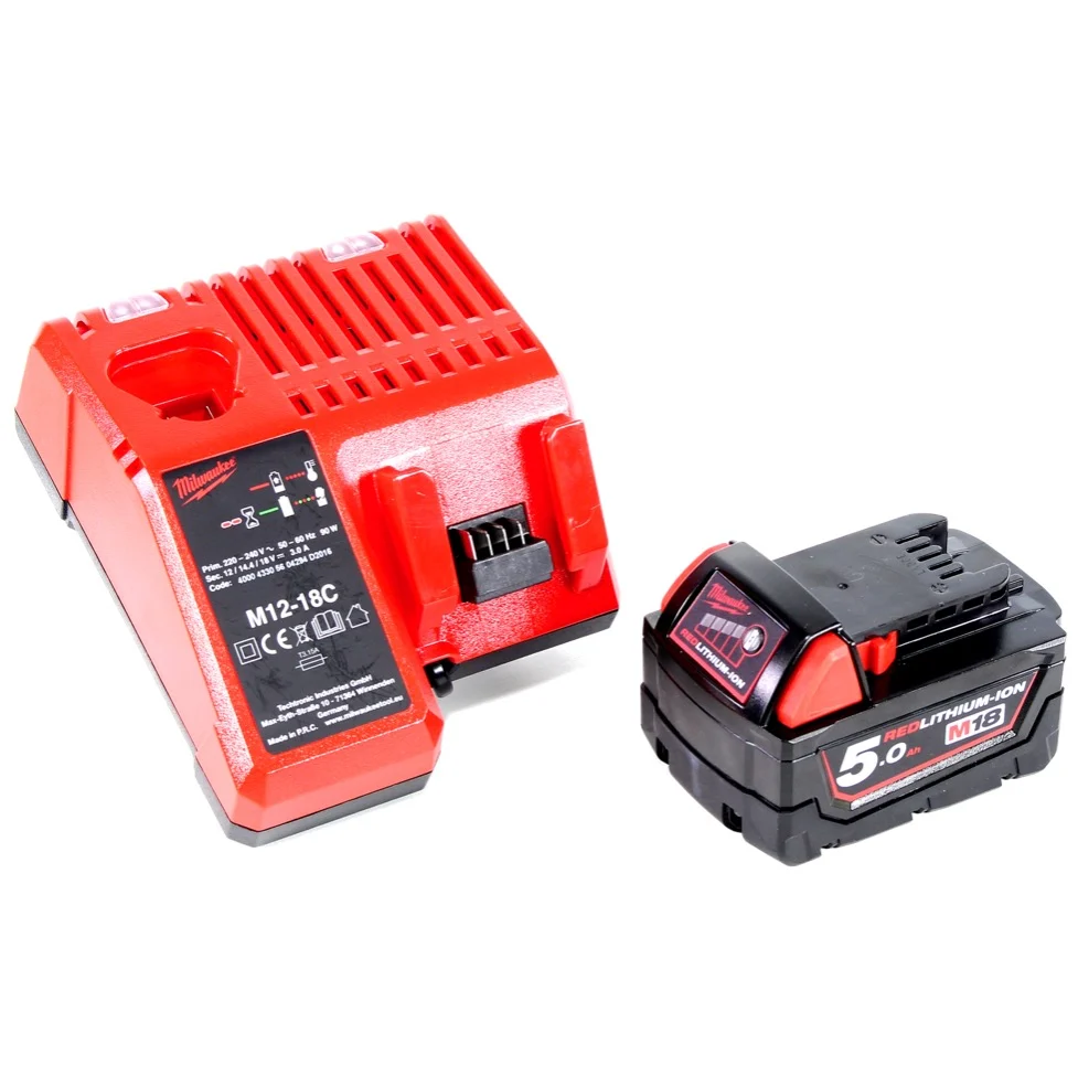 Milwaukee M18 CV 501C Aspirateur sans fil 18V + 1x Batterie 5,0 Ah + Chargeur
