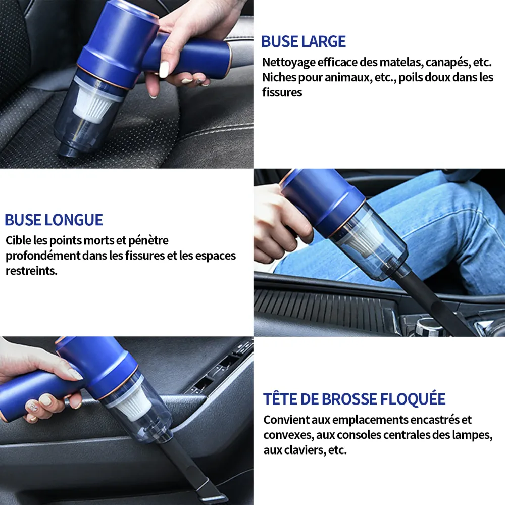 Mini aspirateur 8000Pa 120W mini aspirateur voiture aspirateur de professionnel vide main sans fil puissant pour voiture e...