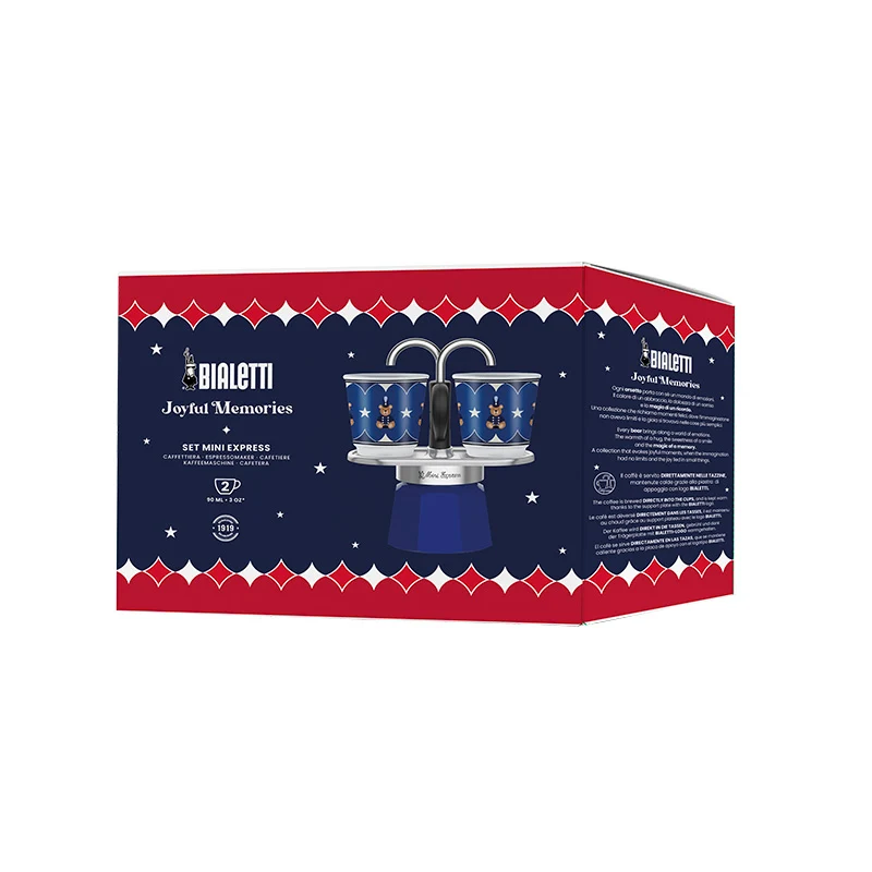 Mini cafetiere express 2 tasses 0,7 kg bleu Bialetti