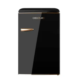Mini frigo rétro 110 L noir avec compartiment congélateur et éclairage intérieur classe E Cecotec
