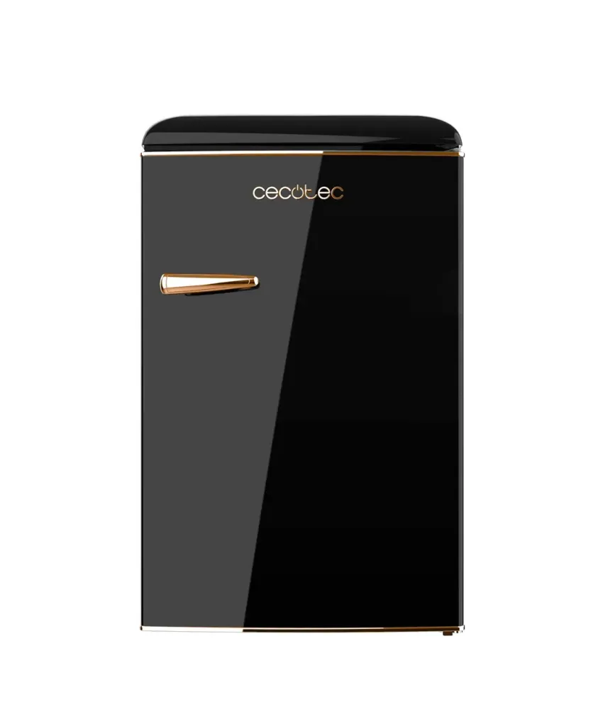 Mini frigo rétro 110 L noir avec compartiment congélateur et éclairage intérieur classe E Cecotec