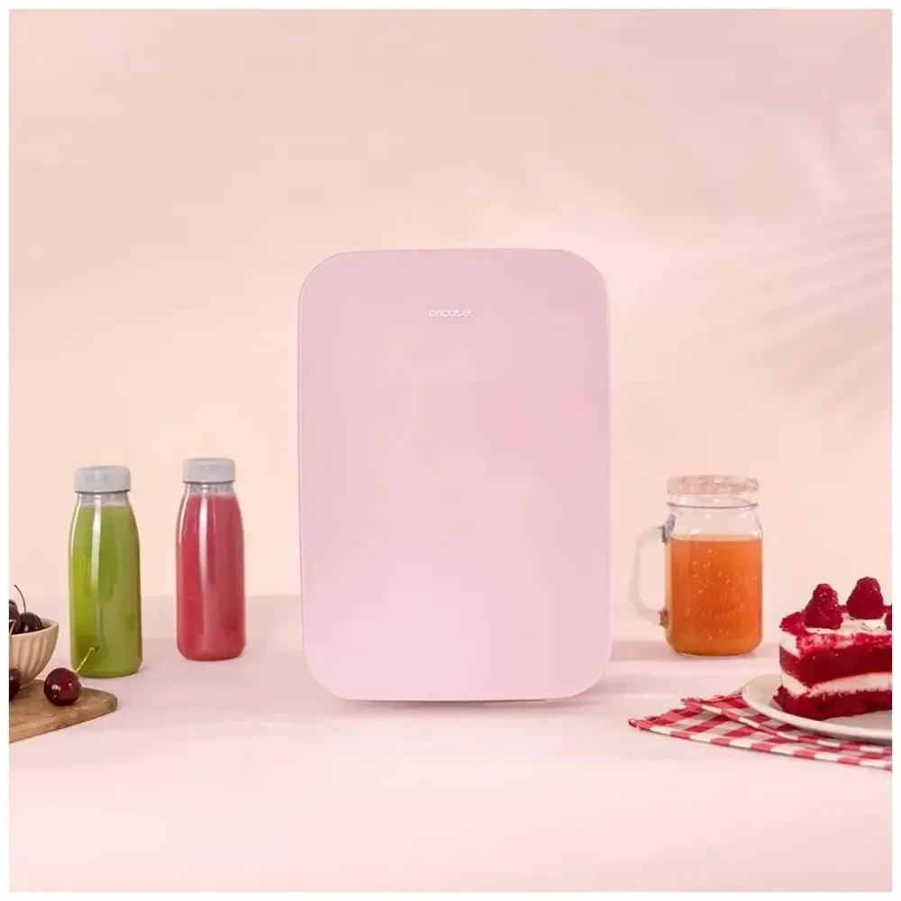 Mini réfrigérateur portable 6 L rose refroidit et chauffe pour la maison et les voyages Cecotec