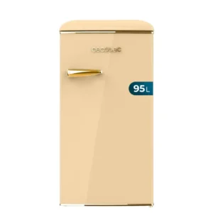 Mini réfrigérateur rétro beige 95 L avec compartiment congélation classe énergétique E Cecotec