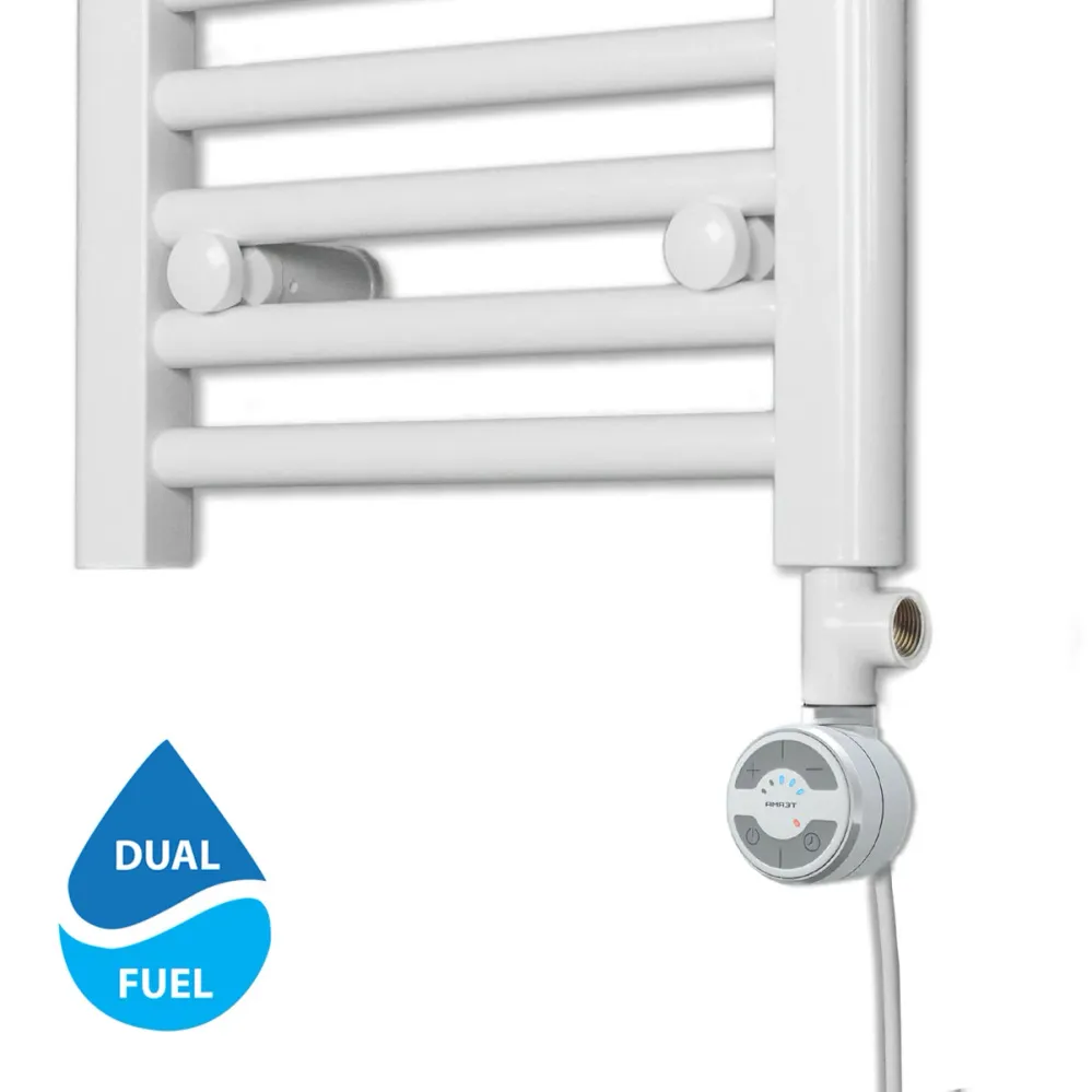 Kit de conversion de radiateur sèche-serviettes thermostatique Terma MOA blanc avec raccords en T myhomeware