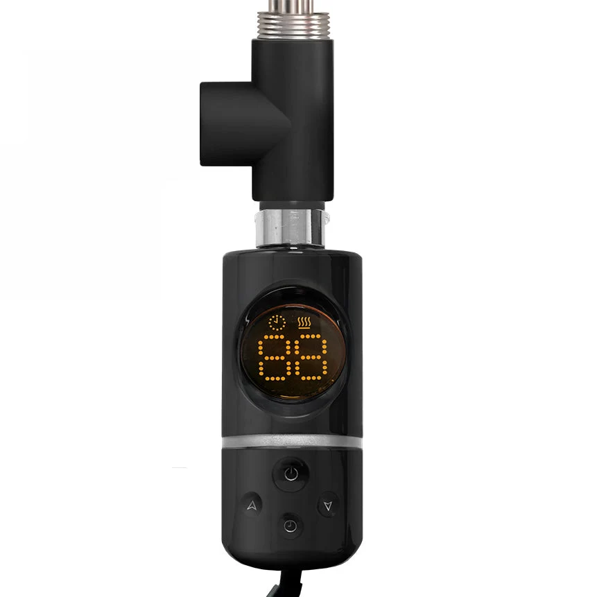 Élément chauffant électrique à immersion type AF (té en T + porte-serviettes thermostatique) noir Myhomeware