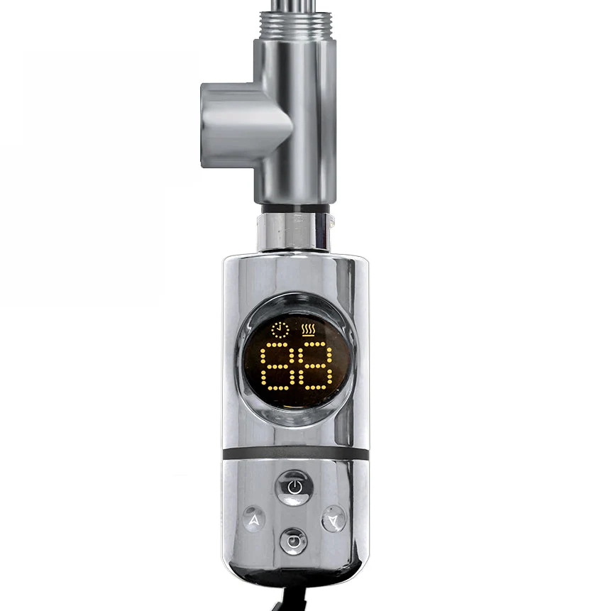 Élément chauffant électrique à immersion type AF en T + sèche-serviettes thermostatique chromé Myhomeware