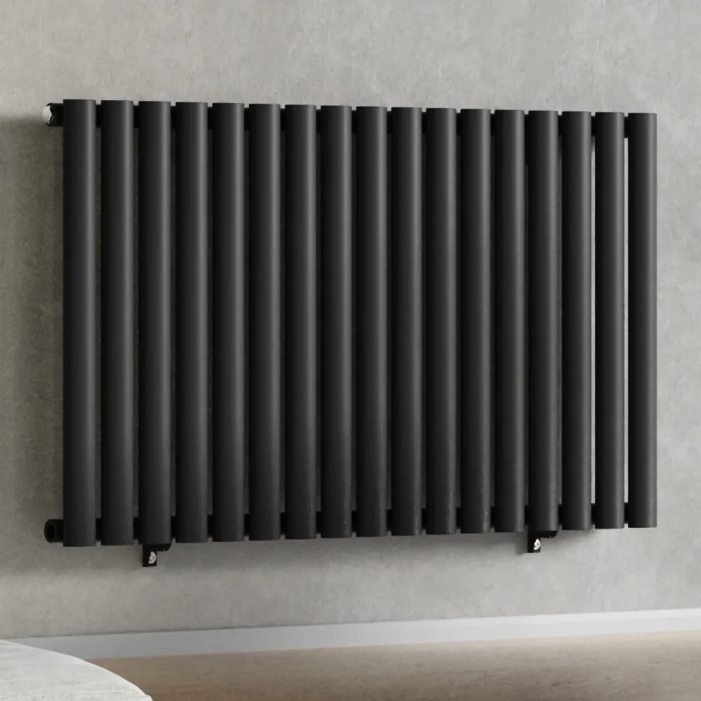 Radiateur horizontal simple colonne design noir 1 020 mm x 600 mm, 2 370 BTU Myhomeware