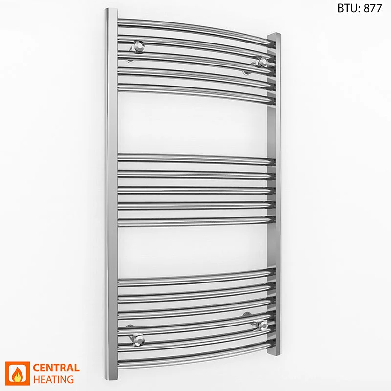 Radiateur sèche-serviettes chromé incurvé de 400 mm de large et 900 mm de haut myhomeware