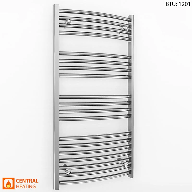 Radiateur sèche-serviettes chromé incurvé de 500 mm de large et 1 000 mm de haut myhomeware