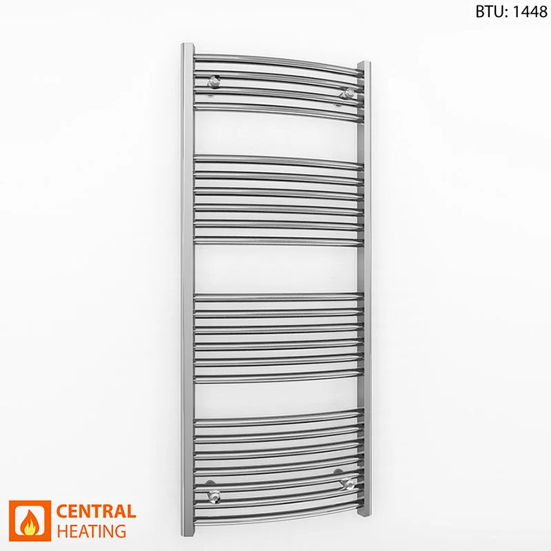 Radiateur sèche-serviettes chromé incurvé de 550 mm de large et 1 200 mm de haut myhomeware