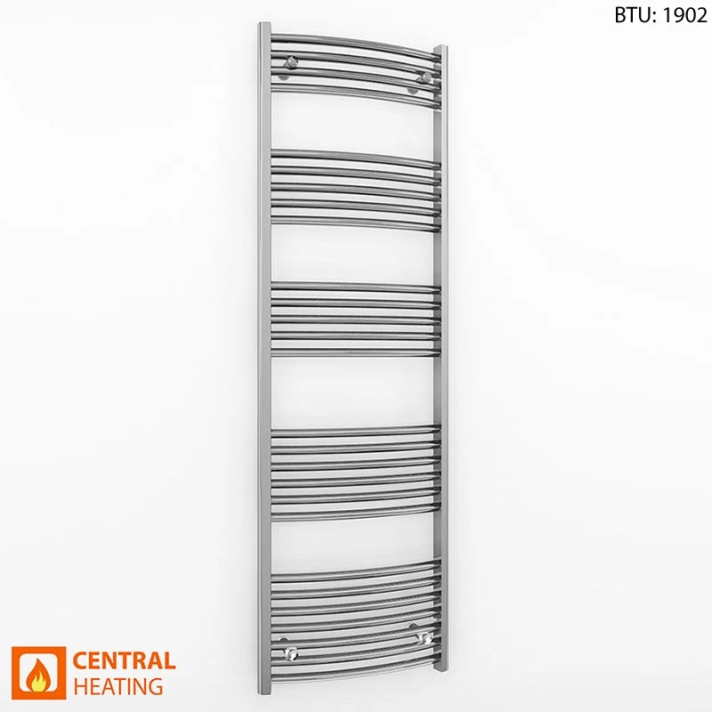 Radiateur sèche-serviettes chromé incurvé de 600 mm de large et 1 600 mm de haut myhomeware