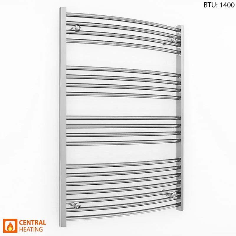 Radiateur sèche-serviettes chromé incurvé de 700 mm de large et 1 000 mm de haut myhomeware
