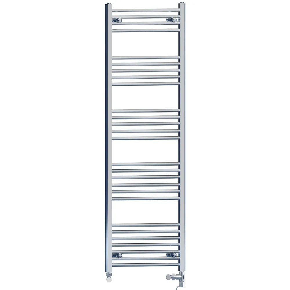 Radiateur sèche-serviettes droit chromé bi-énergie 400 x 1600 mm (robinets et kit de chauffage électrique inclus) myhomeware