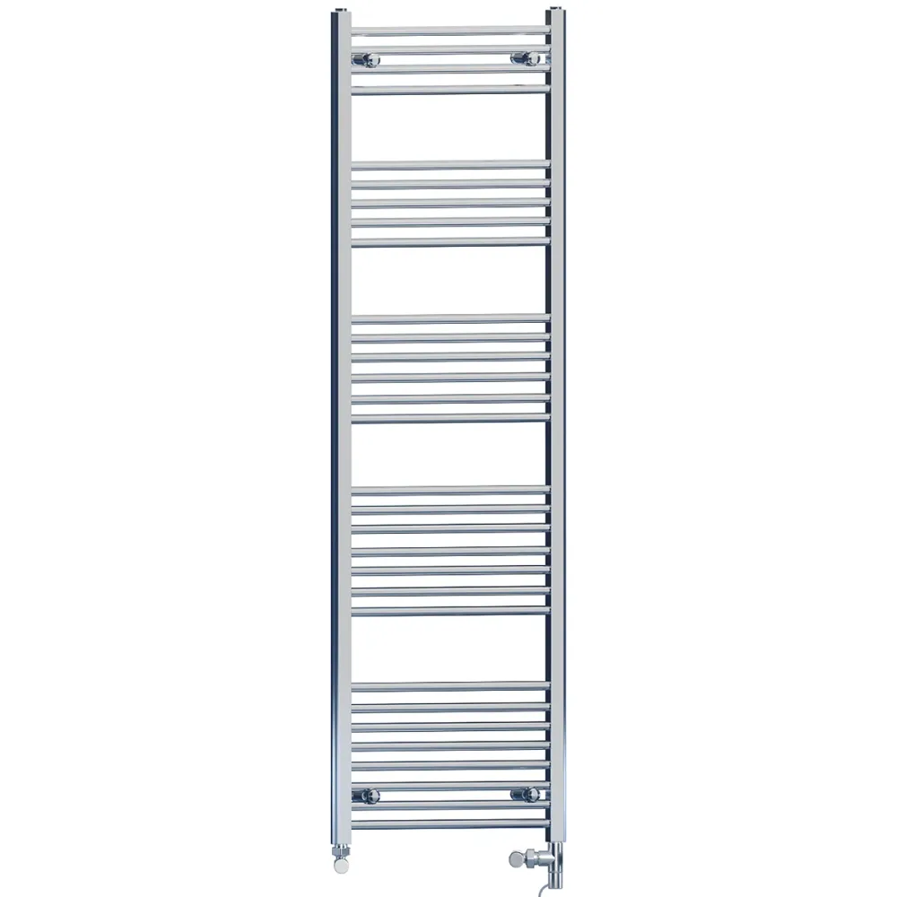 Radiateur sèche-serviettes droit chromé bi-énergie 450 x 1700 mm (robinets et kit de chauffage électrique inclus) myhomeware